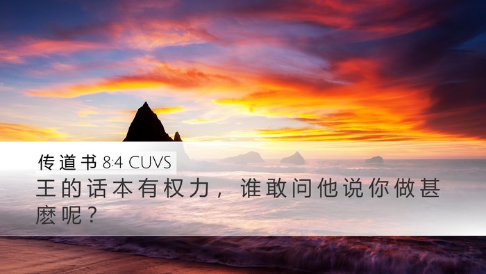 传 道 书 8:4 CUVS Bible Verse Image