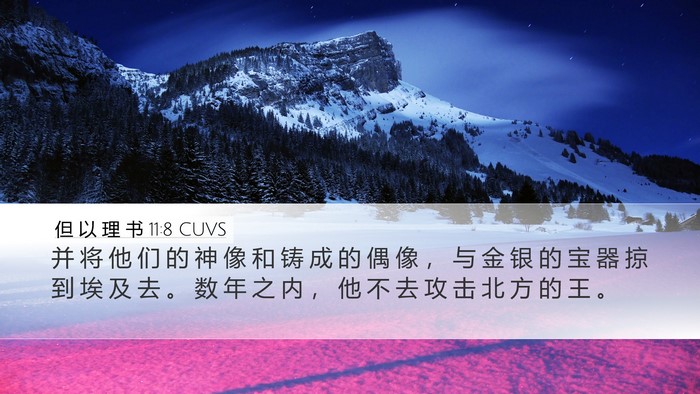但 以 理 书 11:8 CUVS Desktop Wallpaper - 并 将 他 们 的 神 像 和 铸 成 的 偶 - Desktop Bible Verse Wallpaper