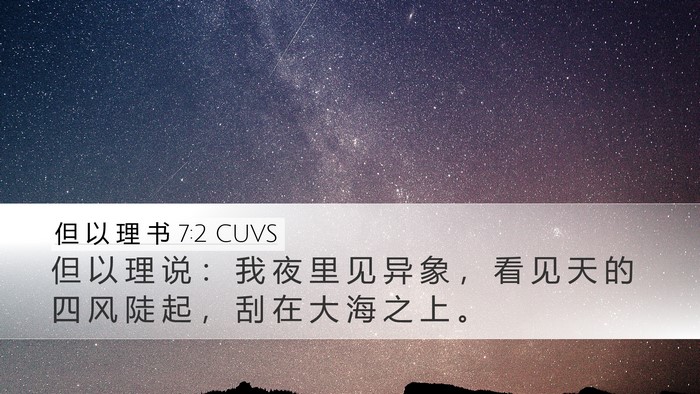 但 以 理 书 7:2 CUVS Bible Verse Image