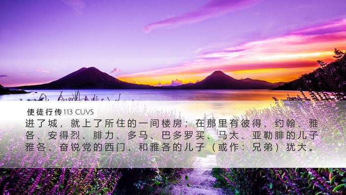 使 徒 行 传 1:13 CUVS Bible Verse Image