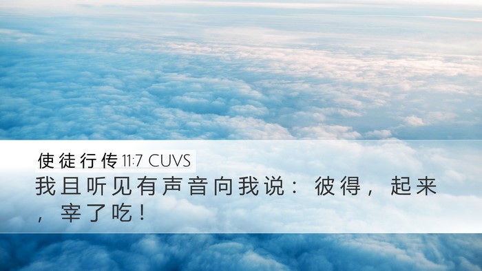 使 徒 行 传 11:7 CUVS Desktop Wallpaper - 我 且 听 见 有 声 音 向 我 说 ： 彼 - Desktop Bible Verse Wallpaper