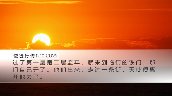 使 徒 行 传 12:10 CUVS Desktop Wallpaper - 过 了 第 一 层 第 二 层 监 牢 ， 就 - Desktop Bible Verse Wallpaper