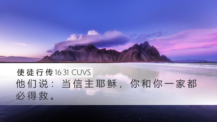 使 徒 行 传 16:31 CUVS Bible Verse Image