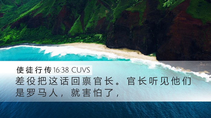 使 徒 行 传 16:38 CUVS Desktop Wallpaper - 差 役 把 这 话 回 禀 官 长 。 官 长 - Desktop Bible Verse Wallpaper