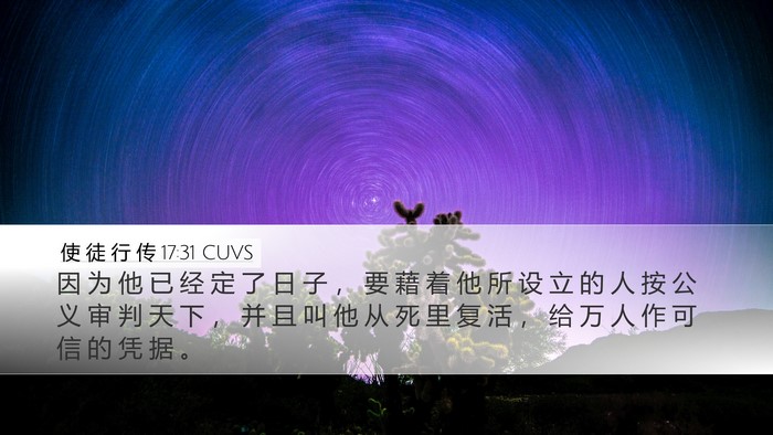 使 徒 行 传 17:31 CUVS Bible Verse Image