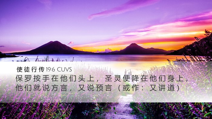 使 徒 行 传 19:6 CUVS Bible Verse Image