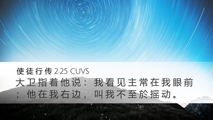 使 徒 行 传 2:25 CUVS Bible Verse Image