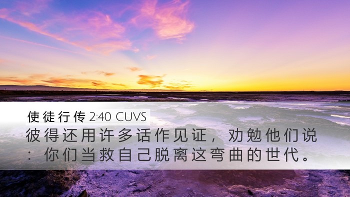 使 徒 行 传 2:40 CUVS Bible Verse Image