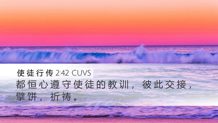 使 徒 行 传 2:42 CUVS Bible Verse Image