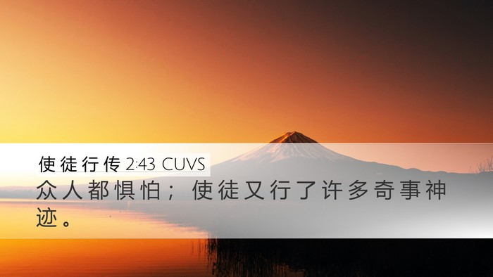 使 徒 行 传 2:43 CUVS Bible Verse Image