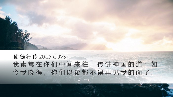 使 徒 行 传 20:25 CUVS Bible Verse Image