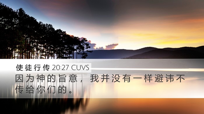 使 徒 行 传 20:27 CUVS Bible Verse Image