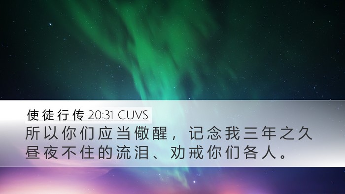 使 徒 行 传 20:31 CUVS Bible Verse Image
