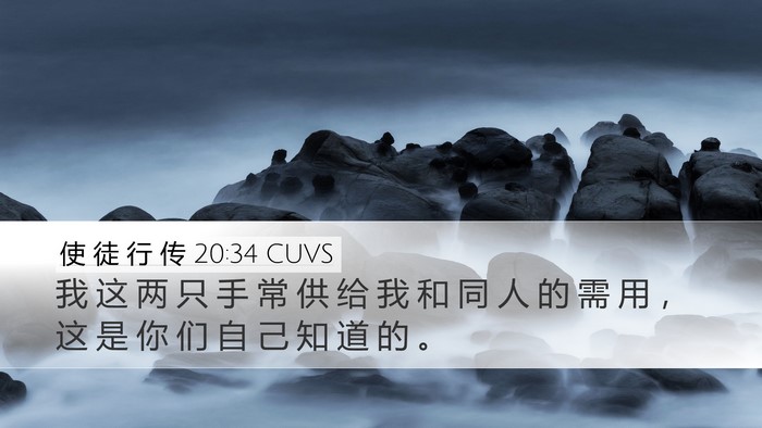 使 徒 行 传 20:34 CUVS Bible Verse Image