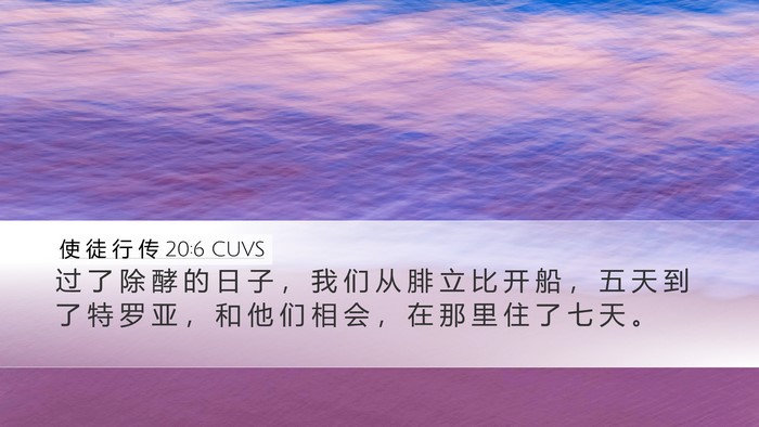 使 徒 行 传 20:6 CUVS Bible Verse Image