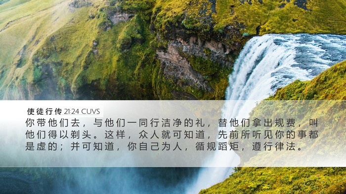 使 徒 行 传 21:24 CUVS Bible Verse Image