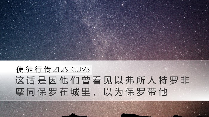 使 徒 行 传 21:29 CUVS Bible Verse Image