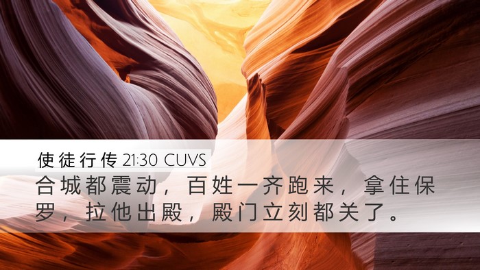 使 徒 行 传 21:30 CUVS Bible Verse Image