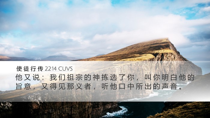 使 徒 行 传 22:14 CUVS Bible Verse Image