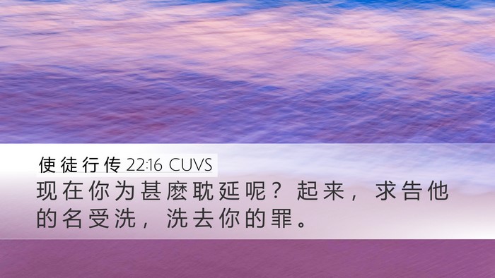 使 徒 行 传 22:16 CUVS Bible Verse Image