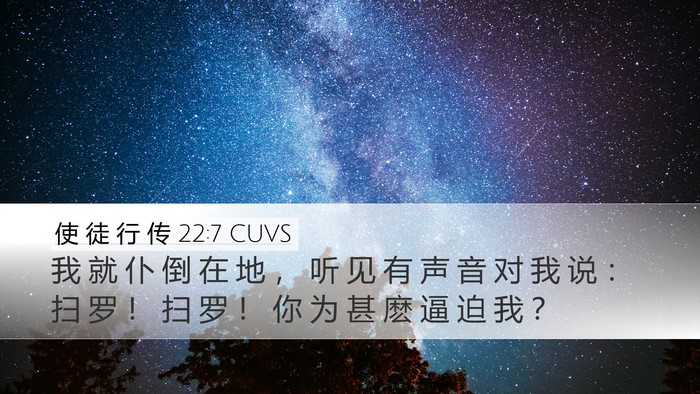 使 徒 行 传 22:7 CUVS Bible Verse Image