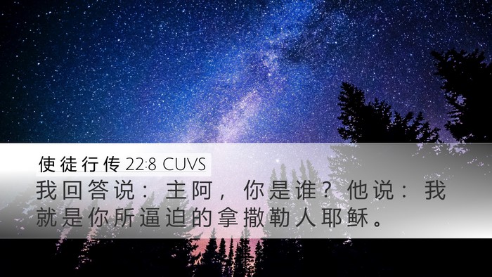 使 徒 行 传 22:8 CUVS Bible Verse Image
