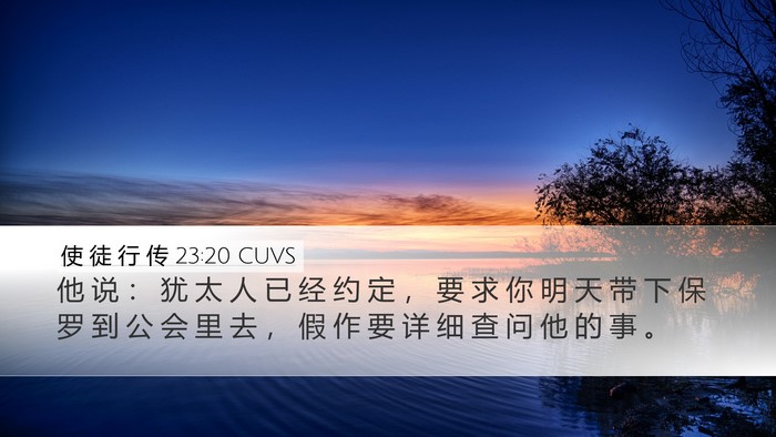使 徒 行 传 23:20 CUVS Bible Verse Image