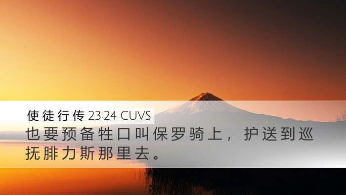 使 徒 行 传 23:24 CUVS Bible Verse Image