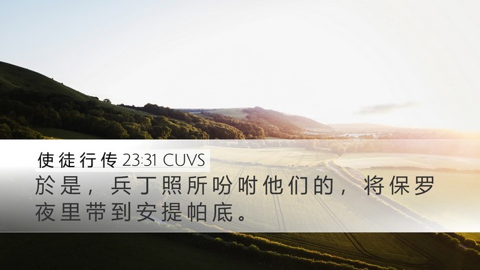 使 徒 行 传 23:31 CUVS Desktop Wallpaper - 於 是 ， 兵 丁 照 所 吩 咐 他 们 的 - Desktop Bible Verse Wallpaper