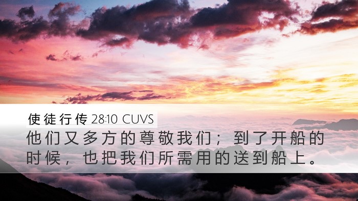 使 徒 行 传 28:10 CUVS Bible Verse Image
