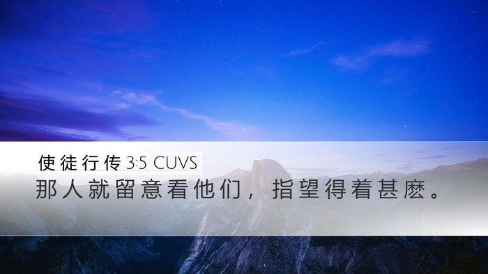 使 徒 行 传 3:5 CUVS Desktop Wallpaper - 那 人 就 留 意 看 他 们 ， 指 望 得 - Desktop Bible Verse Wallpaper