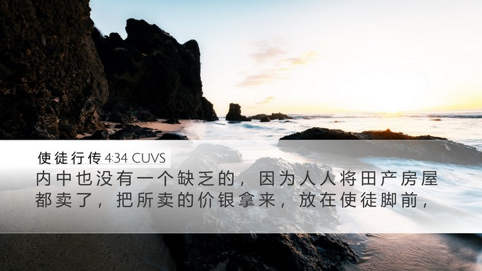 使 徒 行 传 4:34 CUVS Bible Verse Image