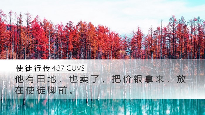 使 徒 行 传 4:37 CUVS Bible Verse Image