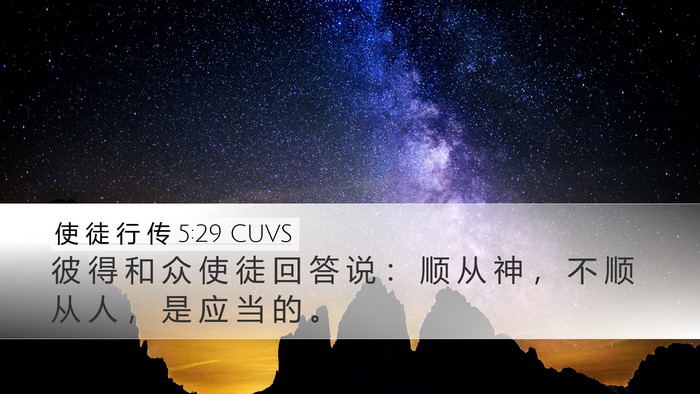使 徒 行 传 5:29 CUVS Bible Verse Image
