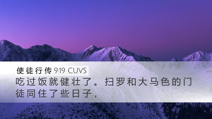 使 徒 行 传 9:19 CUVS Bible Verse Image
