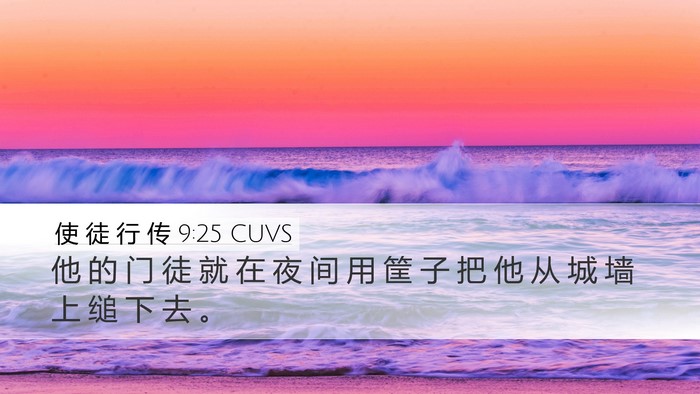 使 徒 行 传 9:25 CUVS Bible Verse Image