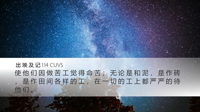 出 埃 及 记 1:14 CUVS Bible Verse Image