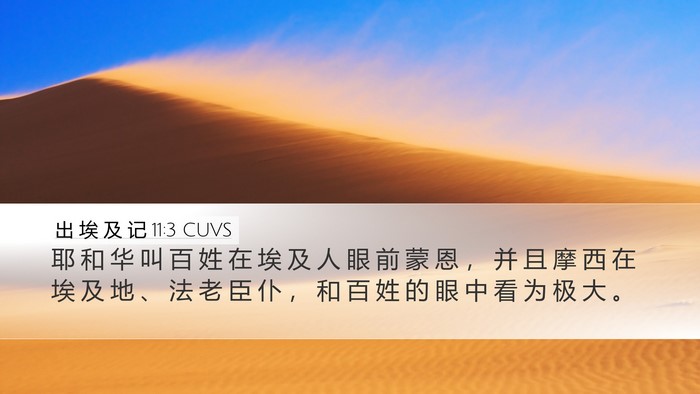 出 埃 及 记 11:3 CUVS Bible Verse Image
