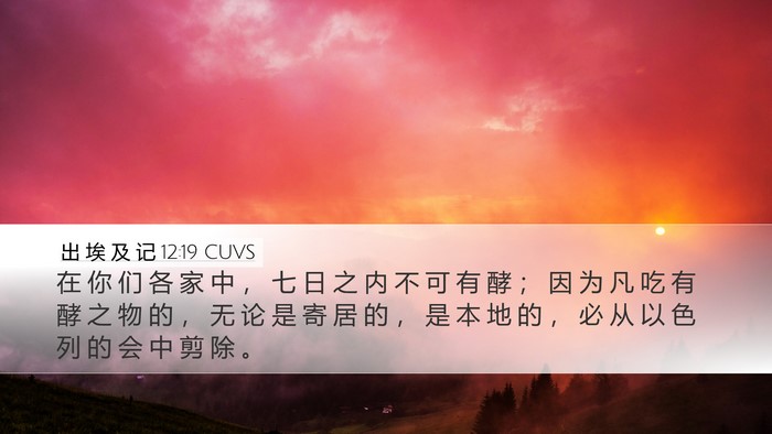 出 埃 及 记 12:19 CUVS Bible Verse Image