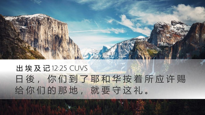 出 埃 及 记 12:25 CUVS Bible Verse Image