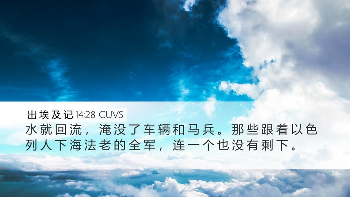 出 埃 及 记 14:28 CUVS Bible Verse Image