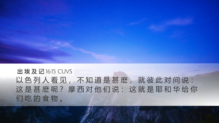 出 埃 及 记 16:15 CUVS Bible Verse Image