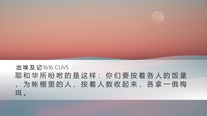 出 埃 及 记 16:16 CUVS Bible Verse Image