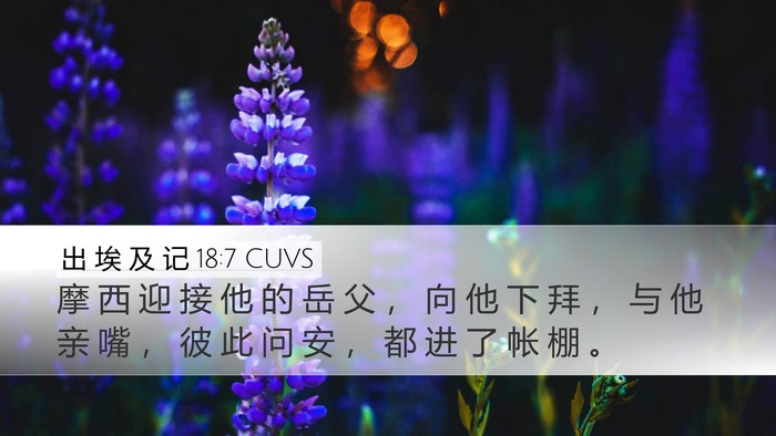 出 埃 及 记 18:7 CUVS Bible Verse Image