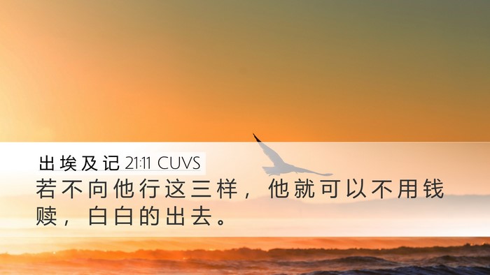 出 埃 及 记 21:11 CUVS Desktop Wallpaper - 若 不 向 他 行 这 三 样 ， 他 就 可 - Desktop Bible Verse Wallpaper