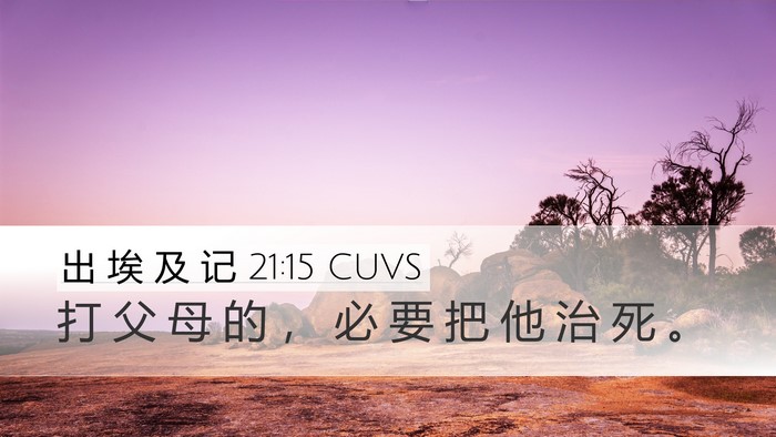 出 埃 及 记 21:15 CUVS Bible Verse Image
