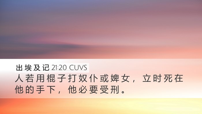 出 埃 及 记 21:20 CUVS Bible Verse Image