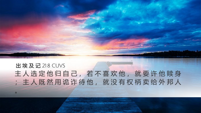 出 埃 及 记 21:8 CUVS Bible Verse Image