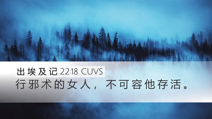 出 埃 及 记 22:18 CUVS Bible Verse Image