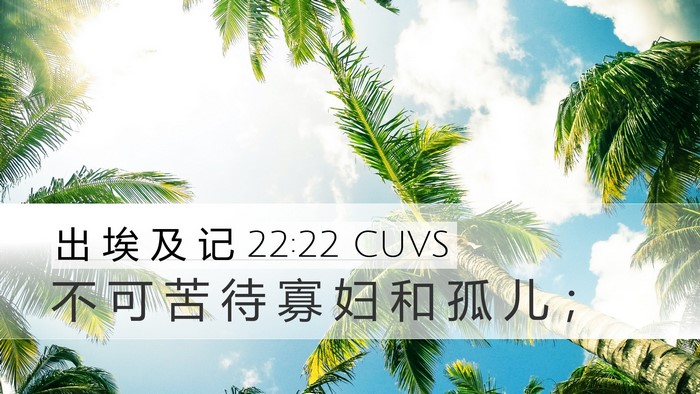 出 埃 及 记 22:22 CUVS Bible Verse Image